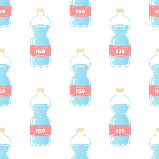 Woda bezszwonowa butelka na napoje gazowane może h2o ilustracja wektorowa
