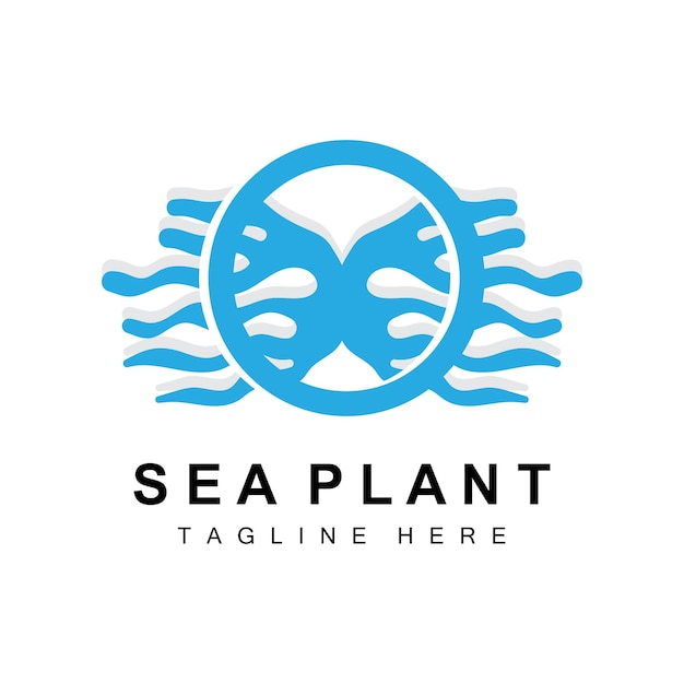 Wodorosty Logo Rośliny Morskie Wektor Projekt Spożywczy I Ochrony Przyrody