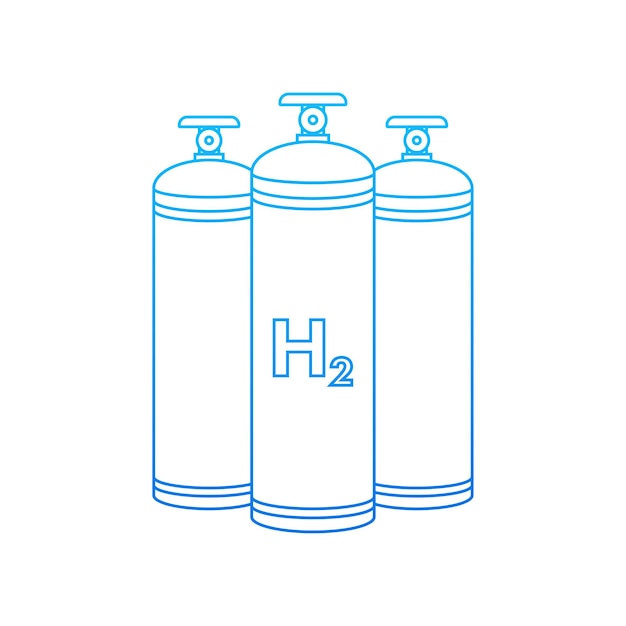 Wodorowa Stacja Samochodowa H2 Gaz Odnawialny Eko Energia Wektor Ilustracji