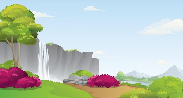 Wodospad I Beauty Valley Krajobraz Z Góry I Rzeki