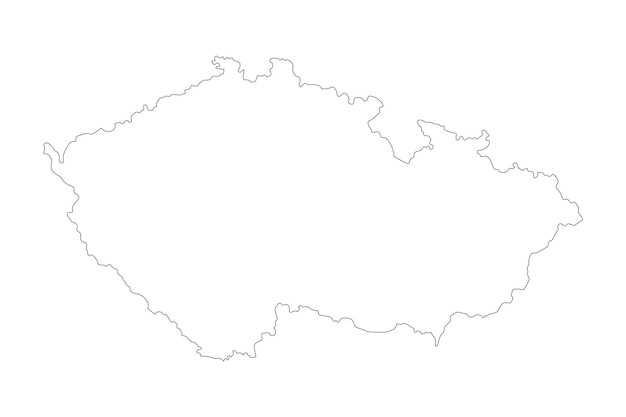 Plik wektorowy wolna ręka mapa republiki czeskiej czarna obrys clipart