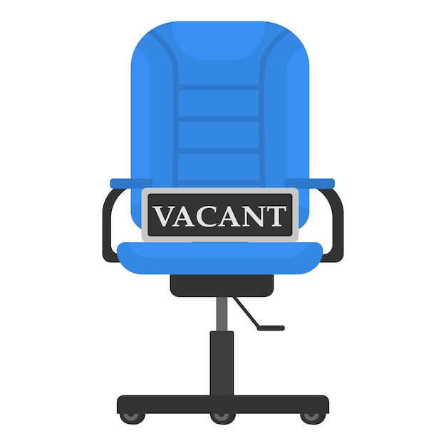 Plik wektorowy wolne miejsce pracy biurko biurowe płaskie krzesło zatrudnianie do pracy otwarty wakat na rekrutację na stanowisko vector