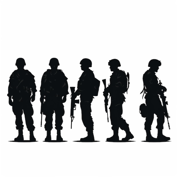 Plik wektorowy wolne wektorowe sylwetki żołnierza ilustracja artystyczna
