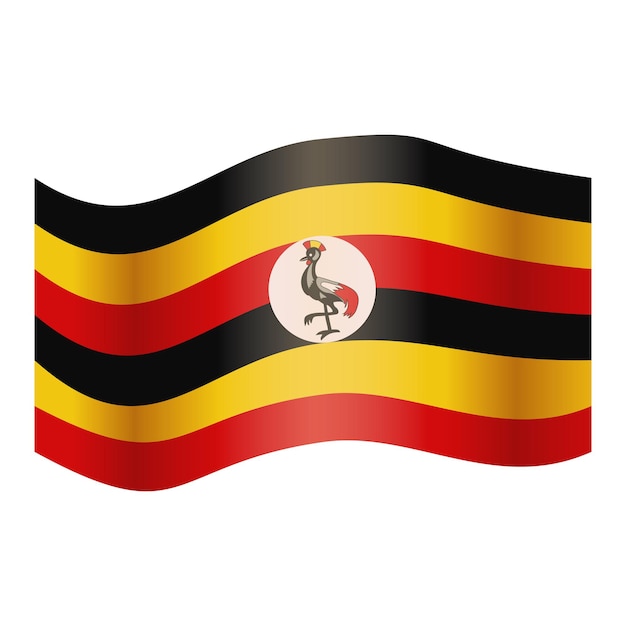 Wolność Uganda Ikona Kreskówka Wektor Dzień Niepodległości Bohaterowie Stoją
