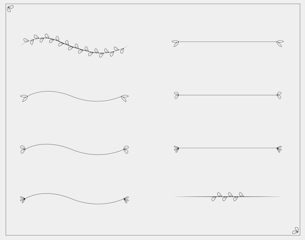 Plik wektorowy wolny wektor zestaw prostych dzielników tekstu lub separatorów tekstu