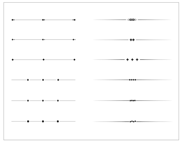 Plik wektorowy wolny wektor zestaw prostych dzielników tekstu lub separatorów tekstu