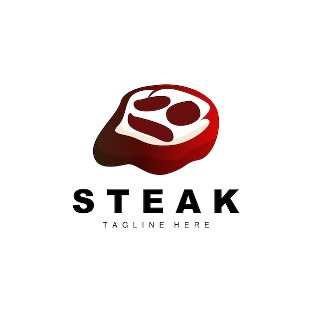 Wołowina Logo Mięso Stek Wektor Grill Kuchnia Projektowanie Stek Restauracja Szablon Ikona Marki