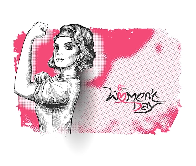 Womens Day Fitness Women Pokazują Swój Projekt Mocy.