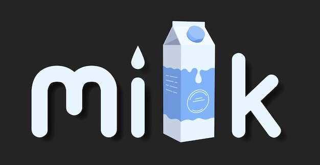 Word Milk stylizowane na stylowe logo - Vector