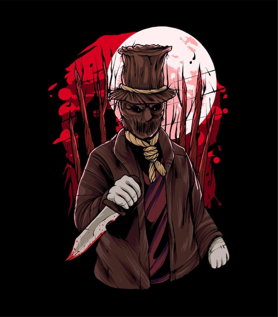 Worek Człowiek Ilustracja Halloween. Idealny Do Produktu T-shirt