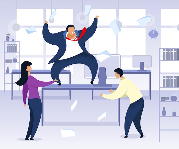 Work Rush, Office Chaos Illustration