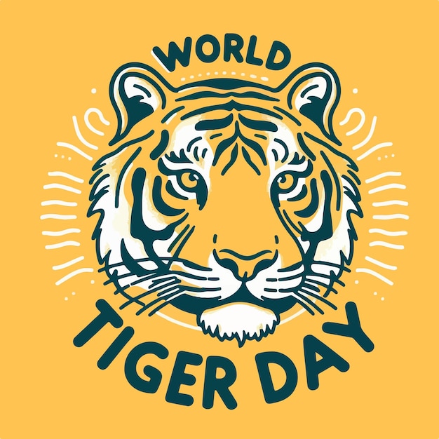 Plik wektorowy world tiger day vector illustration with tiger head logo concept