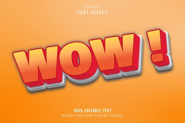 Wow edytowalny efekt tekstu 3D w stylu kreskówki