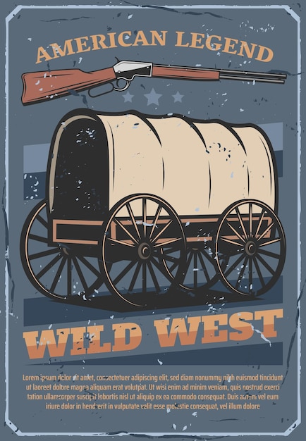 Plik wektorowy wóz i karabin wild west american western