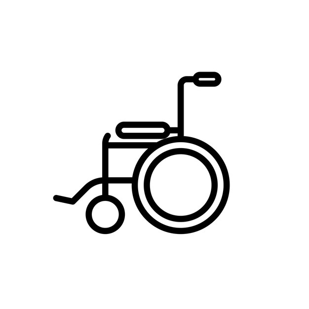 Wózek inwalidzki znak symbol wektor