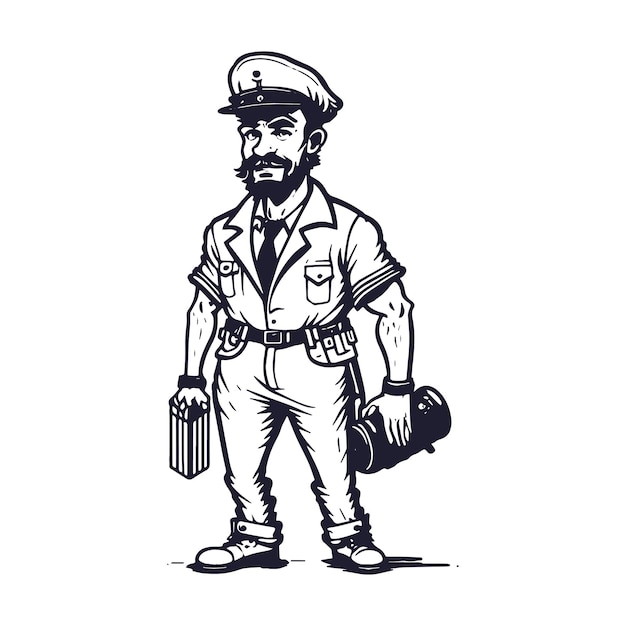 Wpływ Czarno-białych Ilustracji Sailor Man