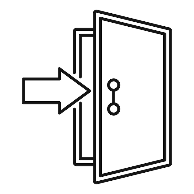 Wprowadź Ikonę Drzwi Zarys Wprowadź Ikonę Wektora Drzwi Do Projektowania Stron Internetowych Na Białym Tle