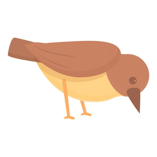 Plik wektorowy wróbel jedzenie ikona kreskówka wektor ptak drzewny ładny charakter