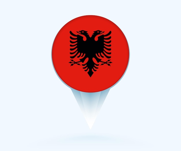 Wskaźnik mapy z flagą Albanii