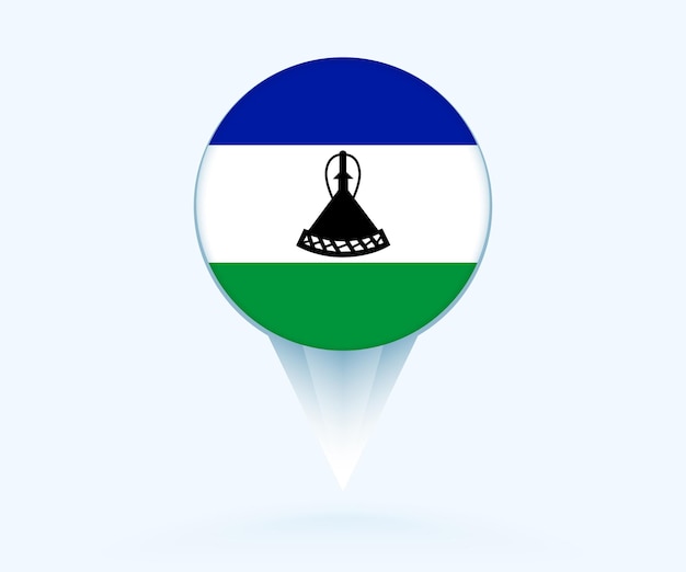 Wskaźnik mapy z flagą Lesotho