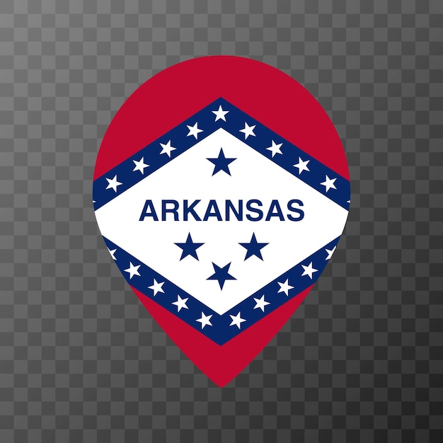 Wskaźnik mapy z flagą stanu Arkansas Flaga stanu Alabama ilustracji wektorowych
