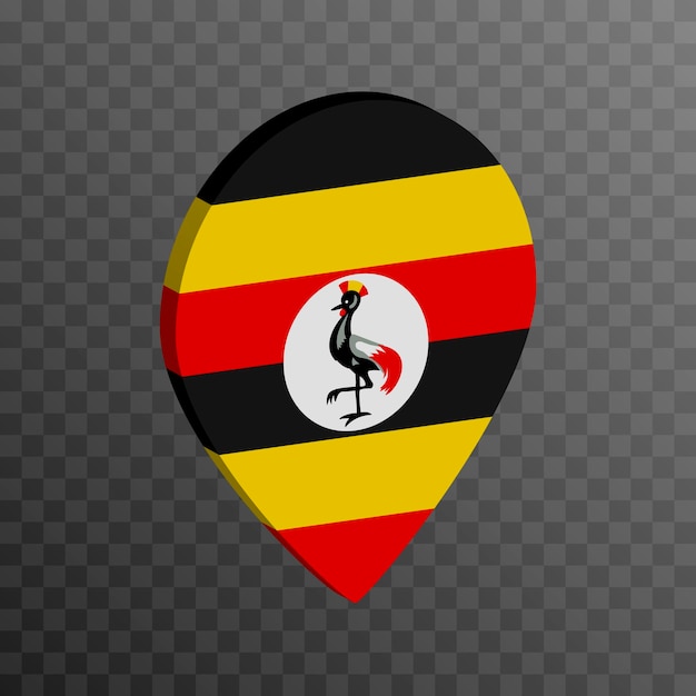 Plik wektorowy wskaźnik mapy z ilustracji wektorowych flaga ugandy