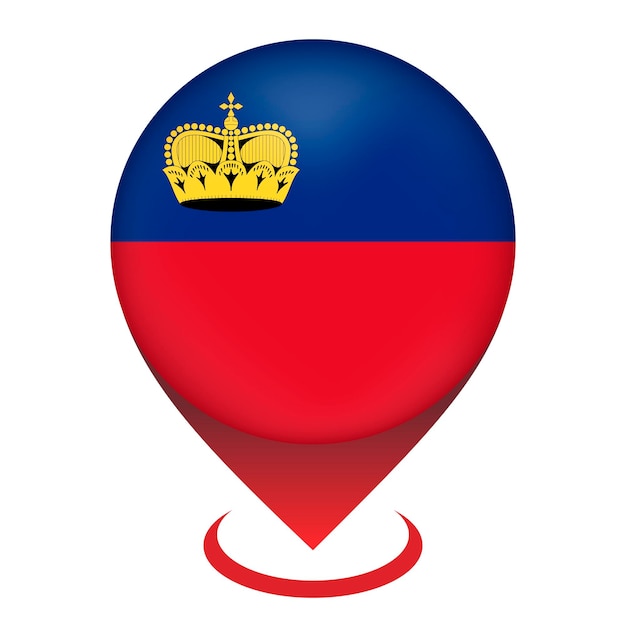 Wskaźnik mapy z krajem Liechtenstein flaga Liechtenstein ilustracji wektorowych