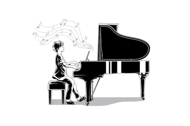 Wspaniała ilustracja pianisty