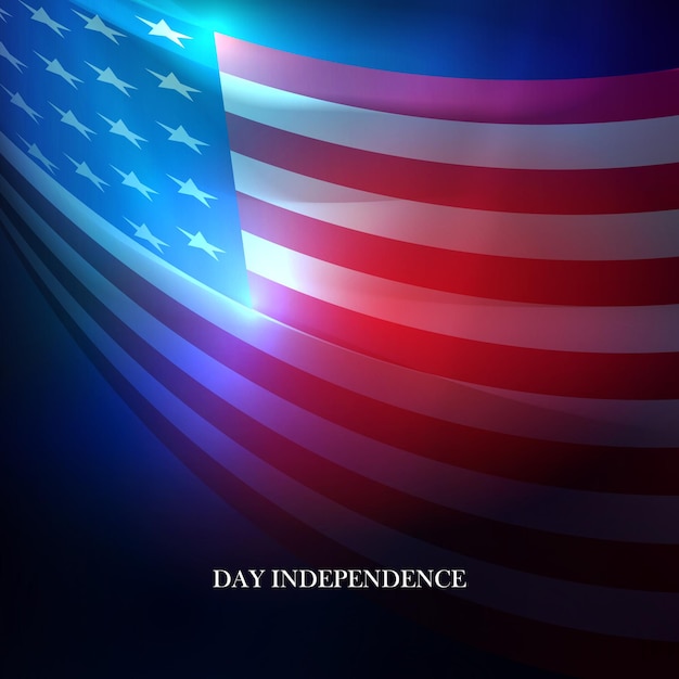 Wspaniała kompozycja z zakrzywioną flagą USA, narodowym symbolem Ameryki