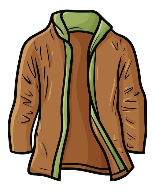 Plik wektorowy wspaniała nowoczesna brązowa zielona kurtka ilustracja kreskówkowa