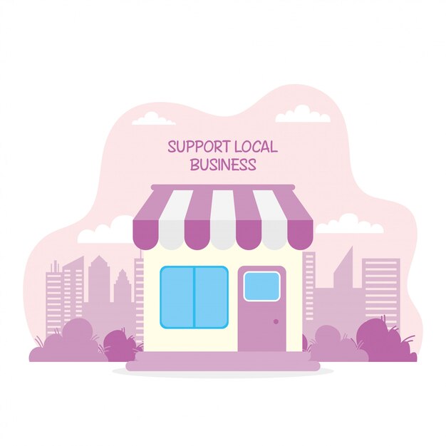 Wspieraj Lokalną Kampanię Biznesową Dzięki Projektowaniu Ilustracji Budynku Sklepu