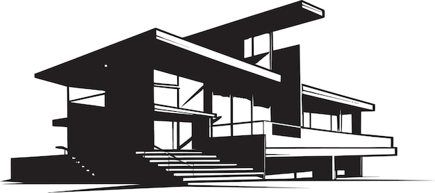 Plik wektorowy współczesny dom mark stylowy projekt domu wektorowy ikona ładna obudowa emblemat nowoczesny projekt domu