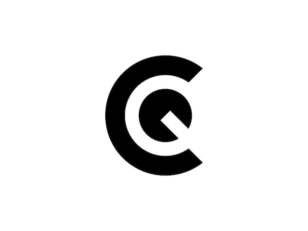Współczesny monogram litery CQ lub logo QC
