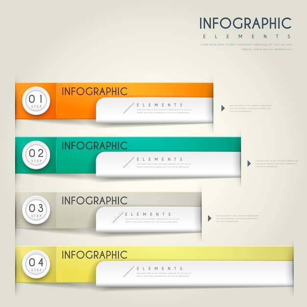 Współczesny Projekt Infografiki Z Elementami Kolorowych Etykiet