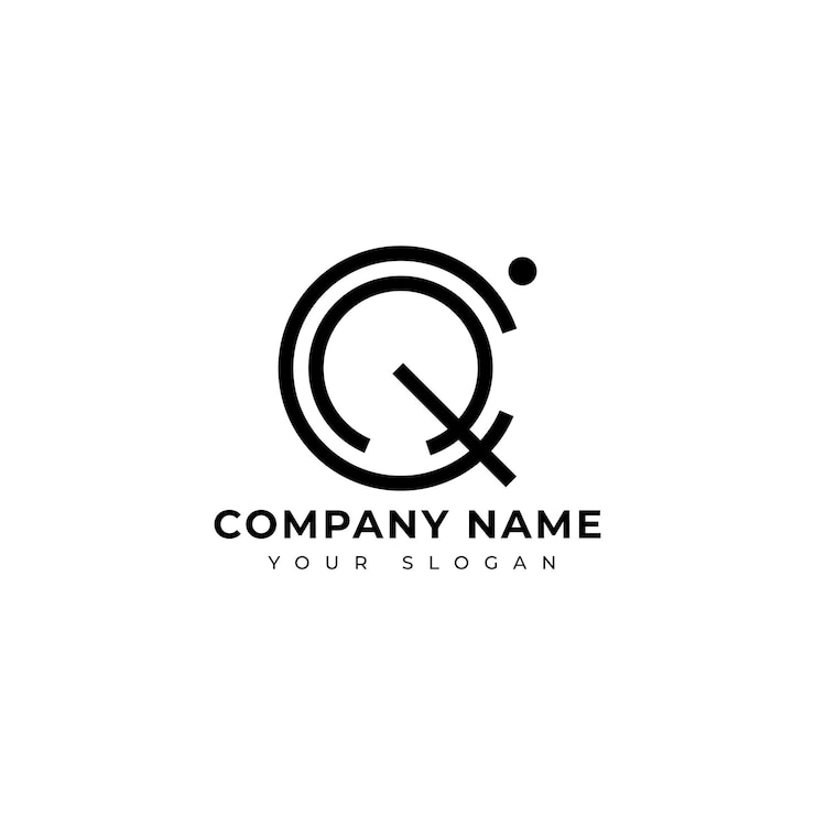 Wektor współczesny wektorowy szablon projektu logo litery cq