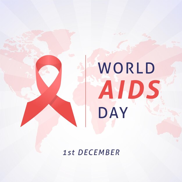 Wstążka wydarzenia dnia AIDS na mapie