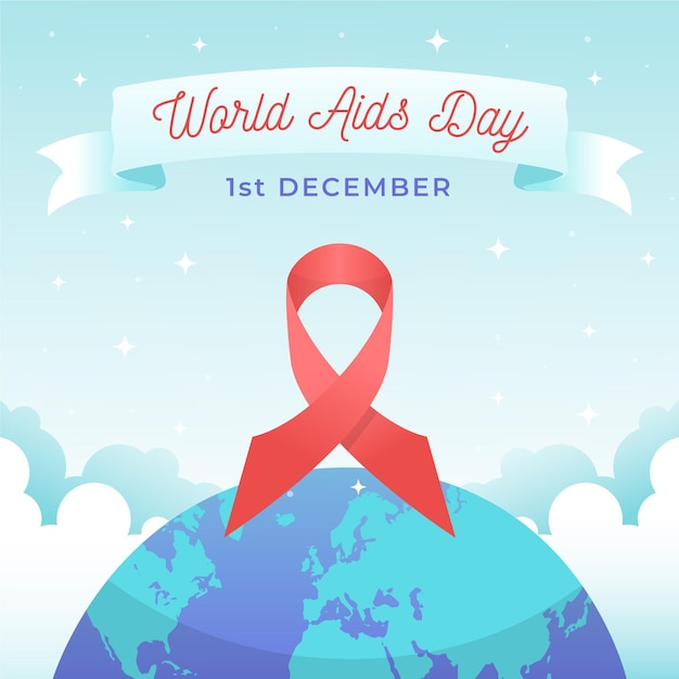 Wstążka Wydarzenie Aids Day Na Kuli Ziemskiej