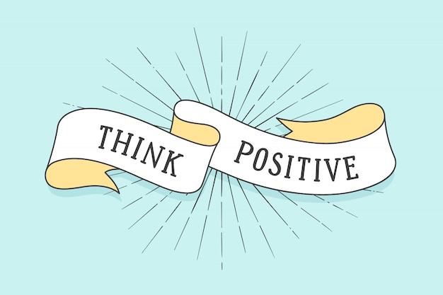 Wstążka Z Inspirującym Tekstem Think Positive