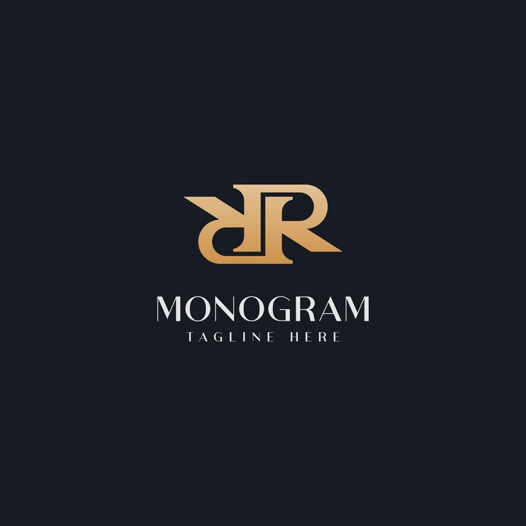 Wstępny szablon logo Monogram RR R. Początkowe logo ikony litery na podstawie