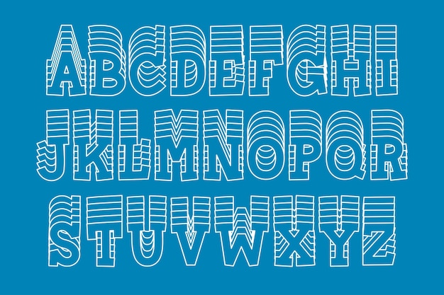 Plik wektorowy wszechstronna kolekcja ułożonych liter alfabetu do różnych zastosowań