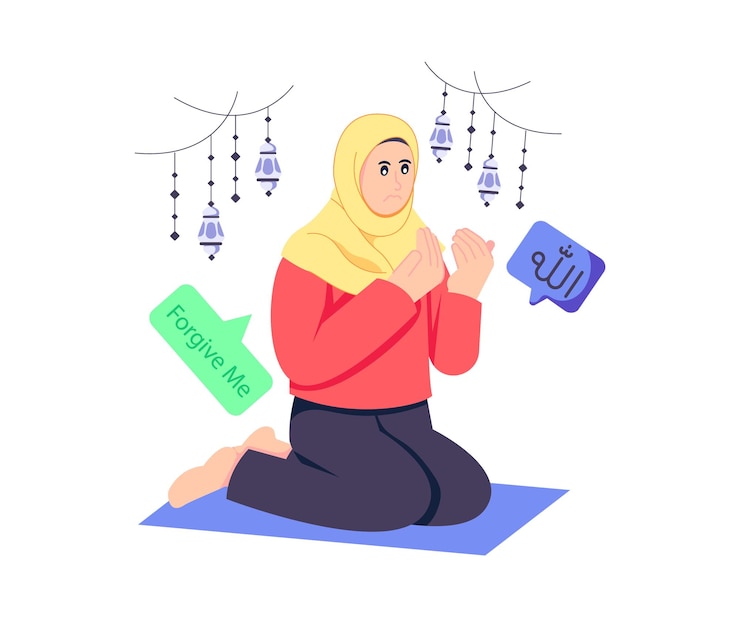 Wektor wybaczenie projekt w stylu płaskim ilustracja wektorowa