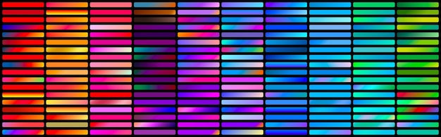 Wybitna paleta kolorów gradientowa w świetlnym spektrum neonowej tęczy idealna dla interfejsu cyfrowego
