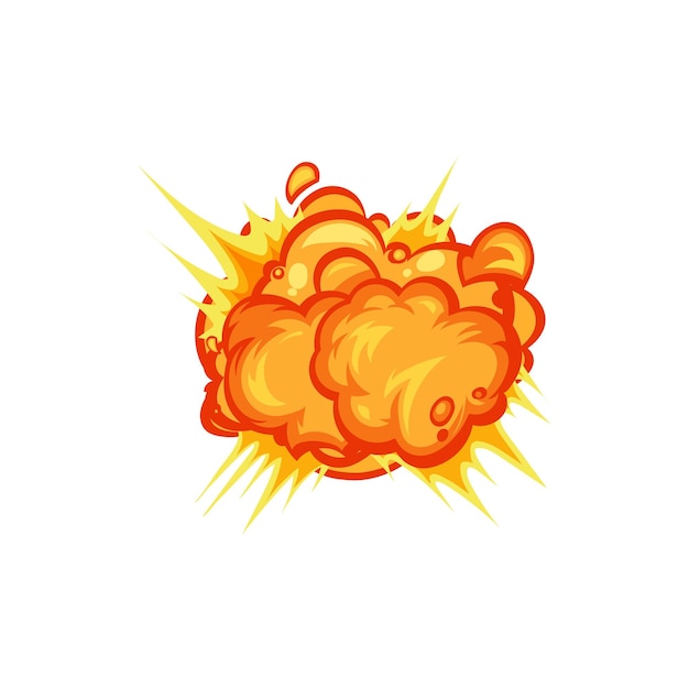 Plik wektorowy wybuch wybuchu bomby na białym tle ikona ognistych chmur