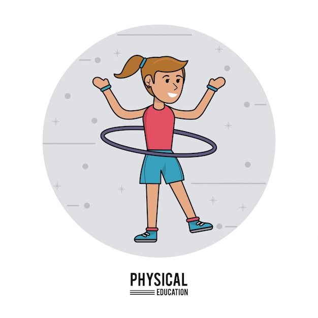 Wychowanie Fizyczne - Dziewczęta ćwiczą Hula Hop