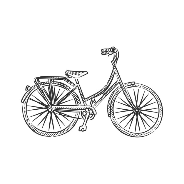 Plik wektorowy wyciągnąć rękę grafikę retro rower vintage