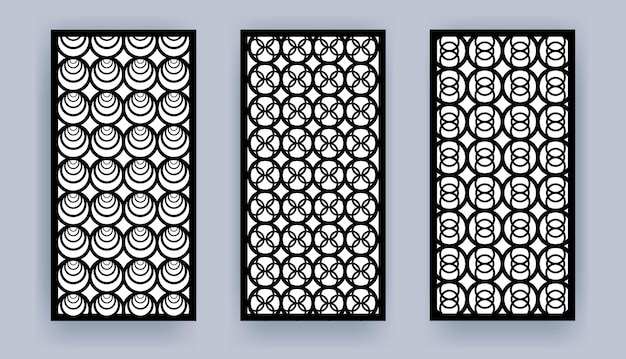 Plik wektorowy wycinany wzór geometryczny, wycinany laserowo panel szablonów, projekt cnc