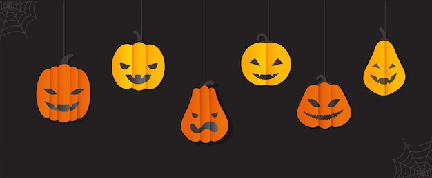 Wycinany Z Papieru Szablon Transparentu Dynia Fioletowy Halloween