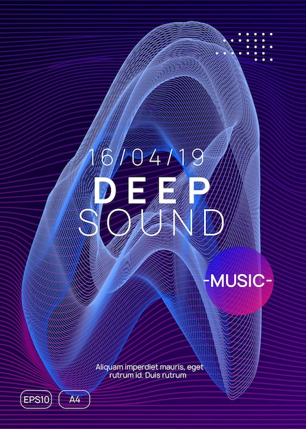 Wydarzenie techno. Dynamiczny kształt i linia gradientu. Projekt zaproszenia dyskoteka energii. Ulotka wydarzenia Neon techno. Muzyka taneczna elektro. Dźwięk elektroniczny. Plakat festiwalu trance. Klubowa impreza dj.