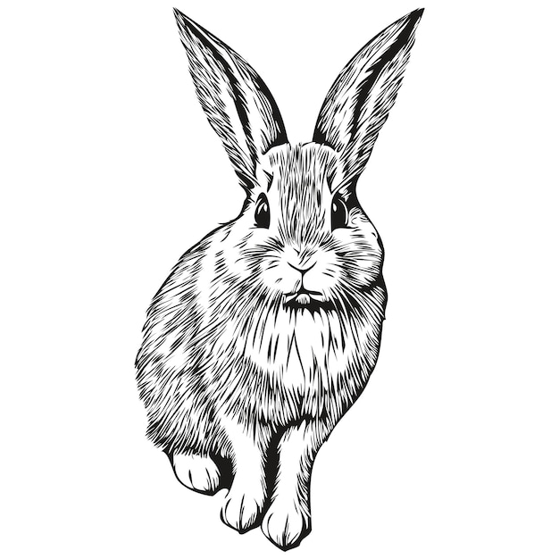 Wygrawerować ilustracja królika w stylu vintage rysunek ręka