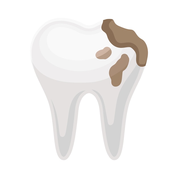 Wyizolowana Próchnica Zębów Na Ilustracji Wektorowej Na Białym Tle
